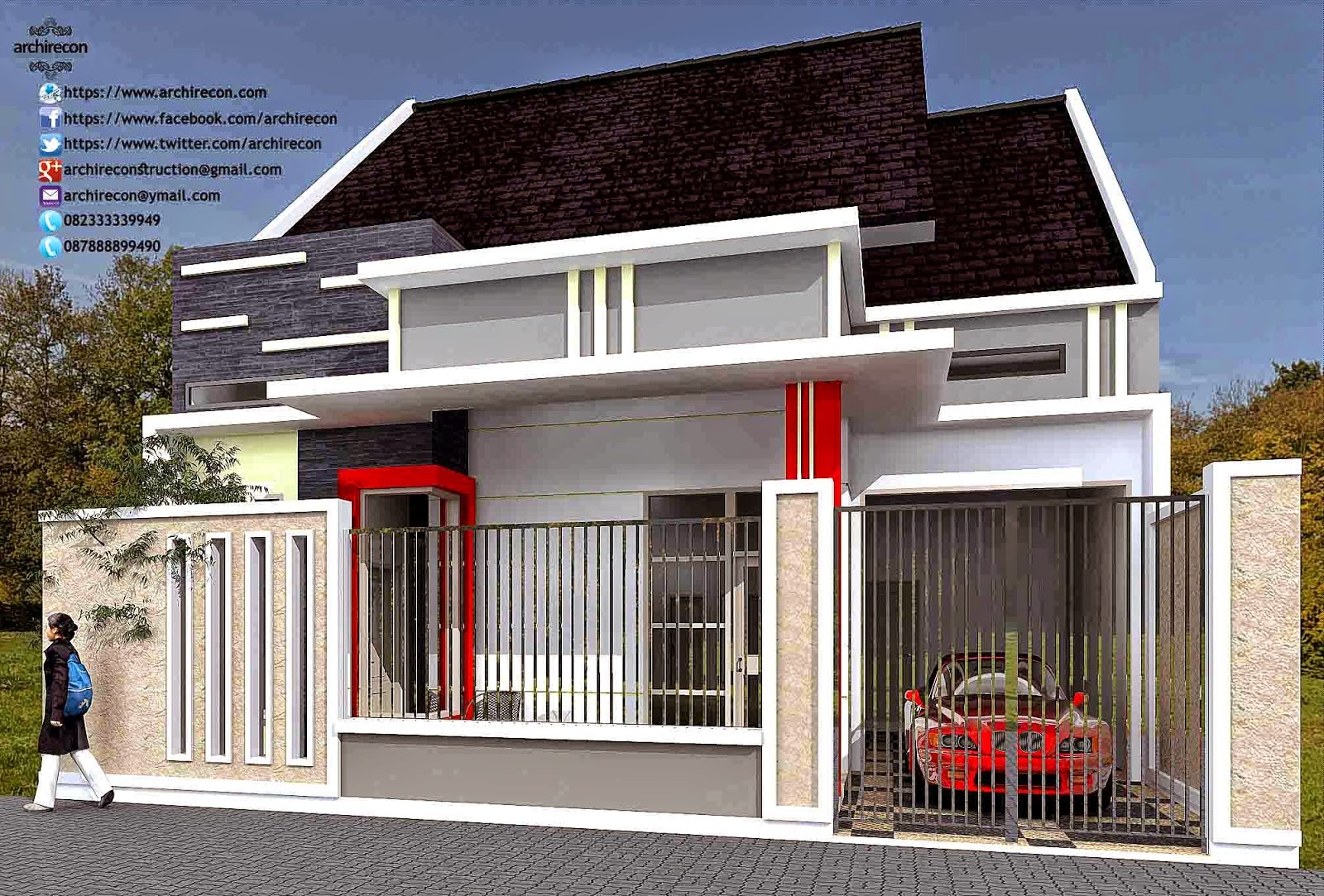 Tampak Depan Rumah  Minimalis  0823 3333 9949