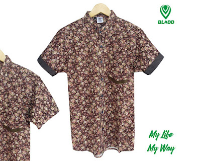 Baju model terbaru kemeja batik floral pria muslim online shop murah distro bandung