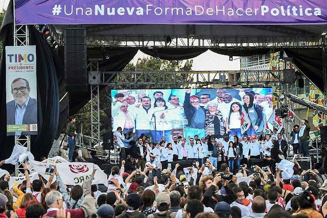 Demagogia não adiantou e Timochenko desistiu gravemente doente. FARC só ganhou cadeiras cativas muito 'democráticas'.