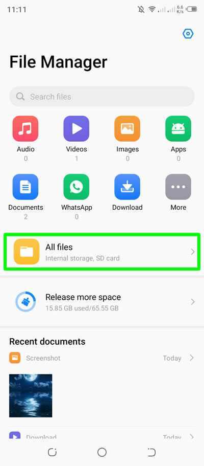 android phone all files folder