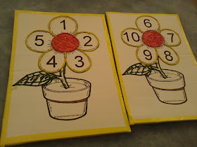 Tabuleiro (amarelo) do jogo das flores para trabalhar número e quantidade
