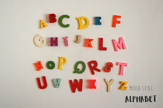 Mixed style  abc letters for alphabet games, sensory bins