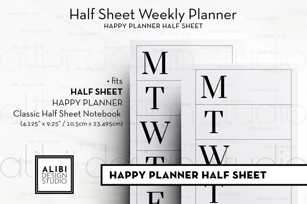 Alibi Design Studio - Half Sheet Happy Planner Freebie
