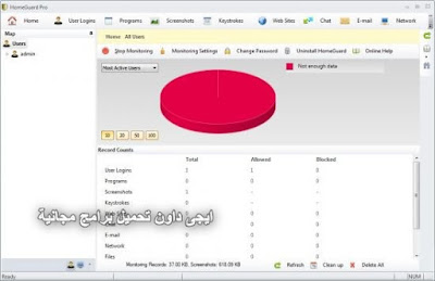 تحميل برنامج مراقبة اجهزة الكمبيوتر والتحكم فى الشبكات HomeGuard