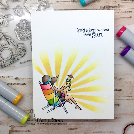 Girls just wanna have fun by Claire features Summer Moments and Sunscape by Newton's Nook Designs; #inkypaws, #newtonsnook, #summercards, #cardmaking