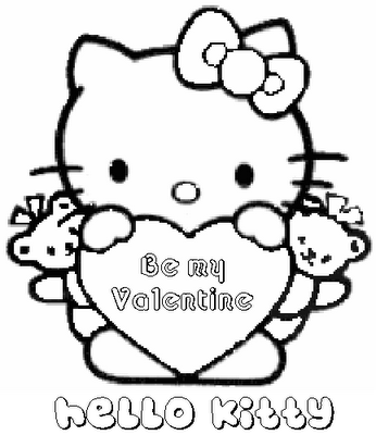 Valentines  Coloring Sheets on Saying Quotes  Hello Kitty Valentines Day Coloring Pages