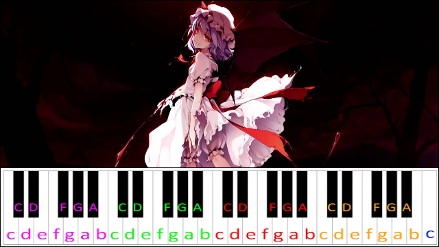 Septette for the Dead Princess (Touhou) Piano / Keyboard Easy Letter Notes for Beginners