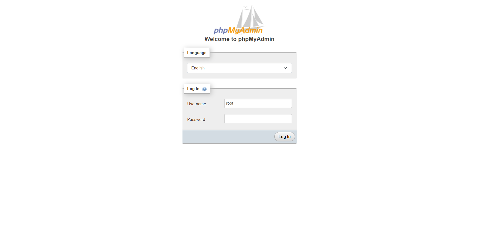 form login phpMyAdmin