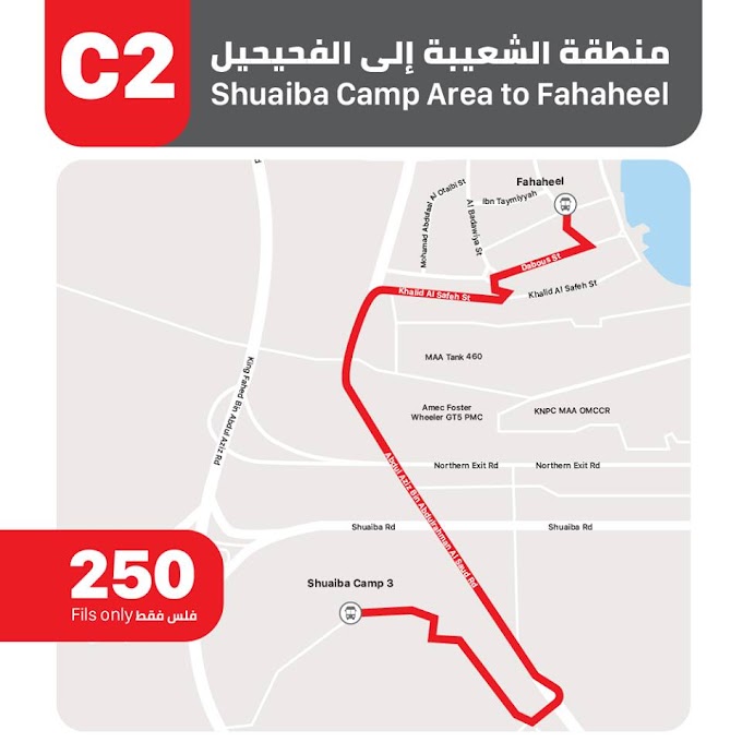 C2 Kuwait Bus Route CityBus Route C2 – Fahaheel to Shuaiba Camp Area