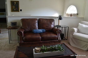 Leather, Wood and PIpe table