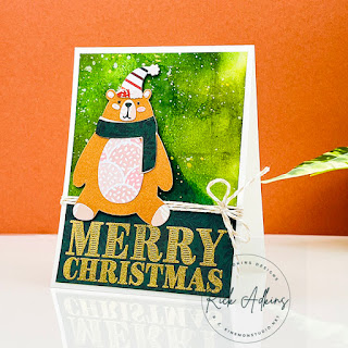 Merry Christmas Bear Card by Rick Adkins Side View