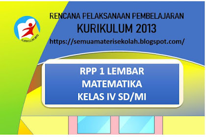 RPP Matematika 1 Lembar Kelas 4 SD/MI