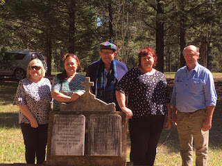 Descendants of Ewen and Susanna at the grave of Farquhar MacRae, farquharmacrae.blogspot.com