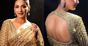 sonali bendre saree backless blouse