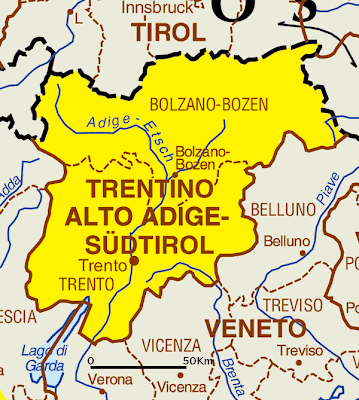 Trentino Alto Adige Mapa de Ciudad