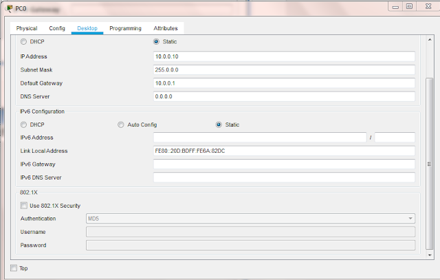 How to configure IP address for PC host in Cisco Packet tracer 7.2.2