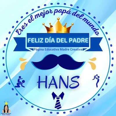 Solapín Nombre Hans para redes sociales por Día del Padre