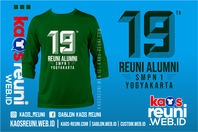 Kaos Reuni Alumni SD SMP SMA Raglan Kombinasi