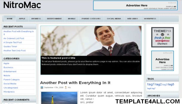 Free Finance Blue Business Wordpress Theme