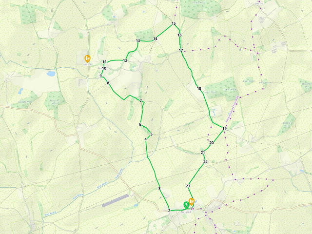 Map for Walk 166: Cottered North Loop