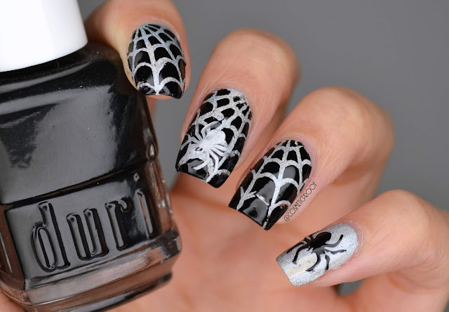 Spiderweb Halloween Nail Art