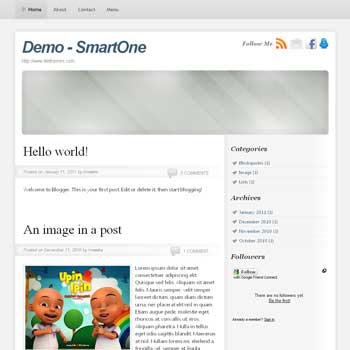 SmartOne blogger template convert from wordpress theme to blogger. minimalist blogger template