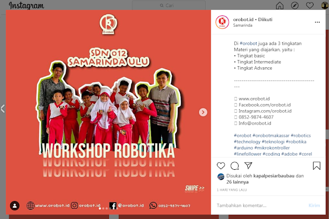 Sekolah robotik Samarinda, Sekolah robotik, workshop robotika