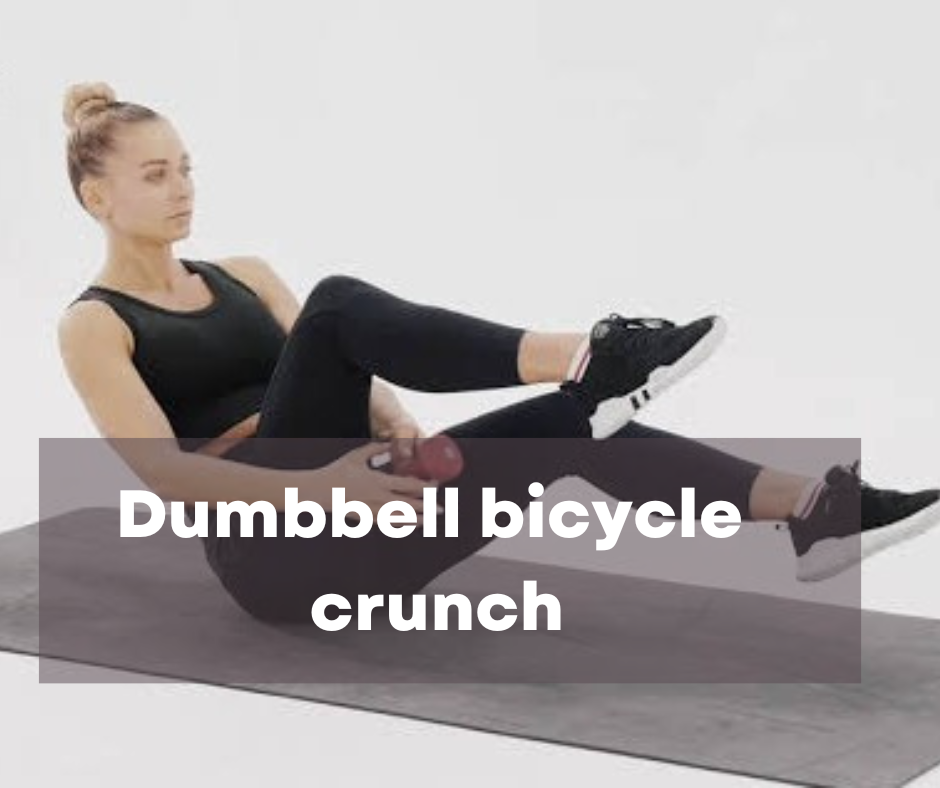 Dumbbell bicycle crunch