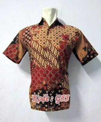 kemeja kantor dengan batik kombinasi