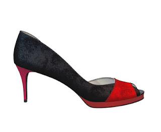 Blackand Red Hairskin open toe shoes from "Shoes of Prey"