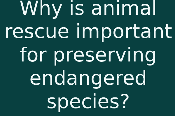 Why is animal rescue important for preserving endangered species?