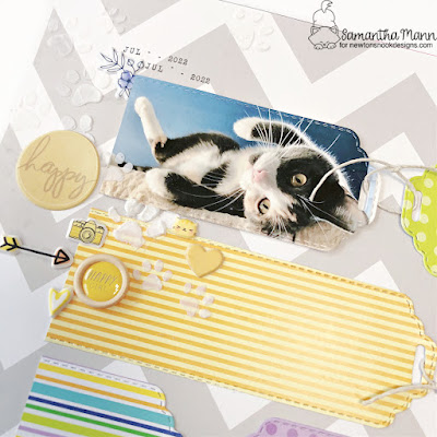 Roly Poly Kitties Layout by Samantha Mann for Newton's Nook Designs, Scrapbooking, Scrapbook, Layout, Mixed Media, Die Cutting, Paper crafts, papercrafting, #newtonsnook #newtonsnookdesigns #scrapbooking #scrapbooklayout #layout #diecutting