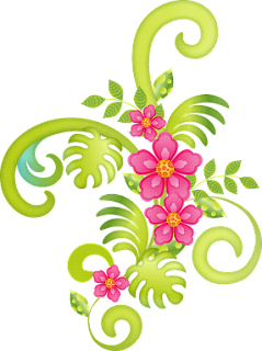 Flores y Lazos del Clipart de Fiesta Hawaiana de Chicas. 