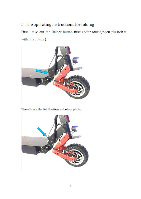 FLJ S8 5600W Dual Motor Electric Scooter Manual - page 5