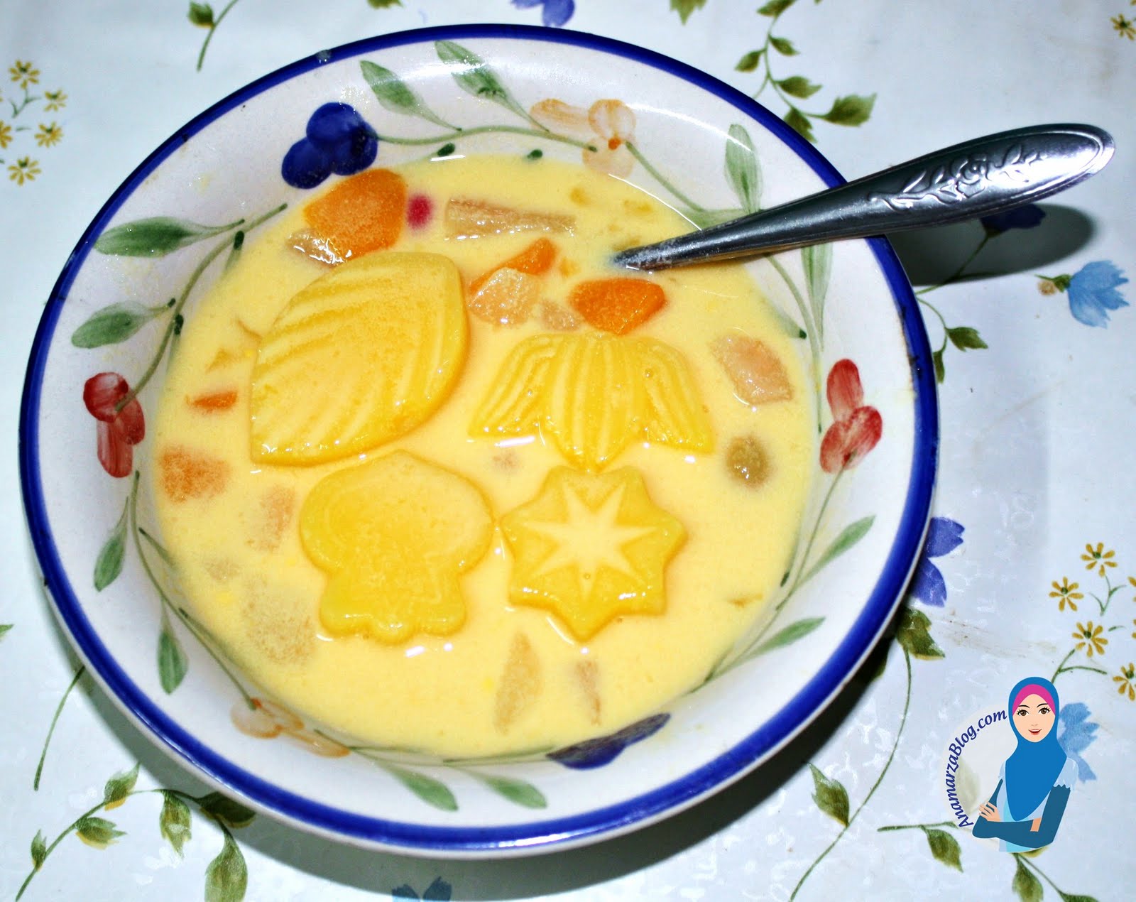 Menu Berbuka : Puding Kastard Koktel Berkuah - Sumarz.Com