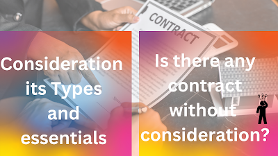 Consideration in contract law, its types and essential elements