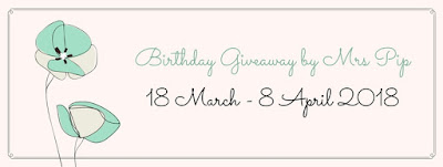 Birthday Giveaway by Mrs Pip, Blogger Giveaway, 2018,