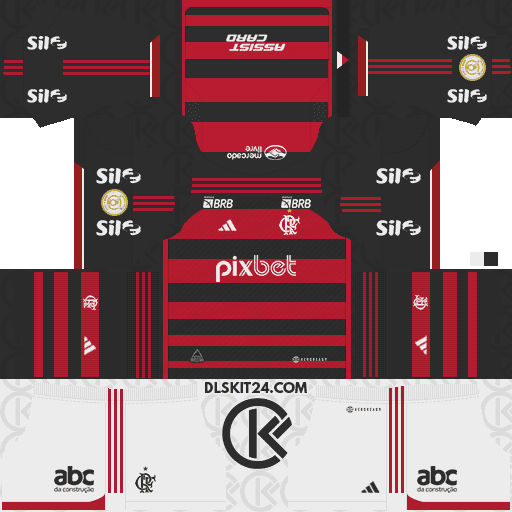 Adidas Flamengo DLS Kits 2024-2025 Released - DLS 2019 Kits All Kits Released (Home)