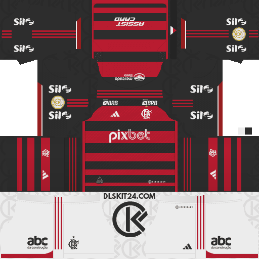 Flamengo DLS Kits 2024-2025 Released Adidas - DLS 2019 Kits All Kits Released (Home)