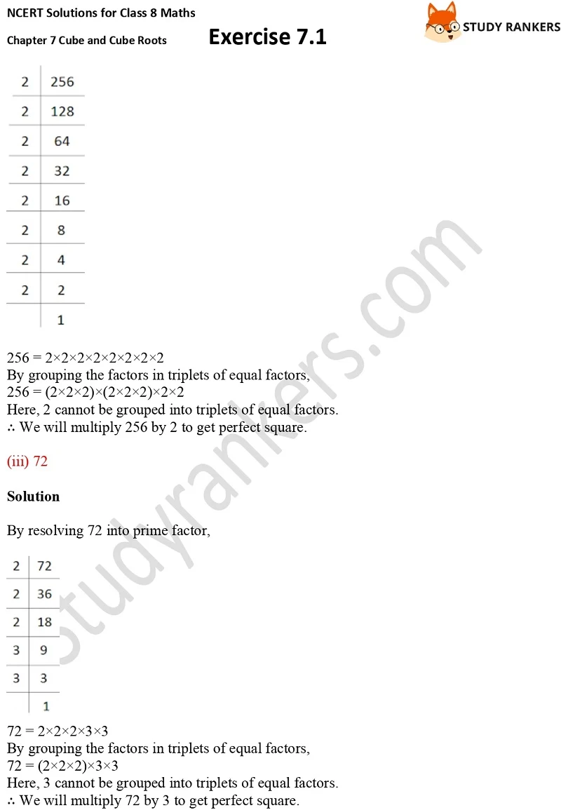 NCERT Solutions for Class 8 Maths Ch 7 Cube and Cube Roots Exercise 7.1 5