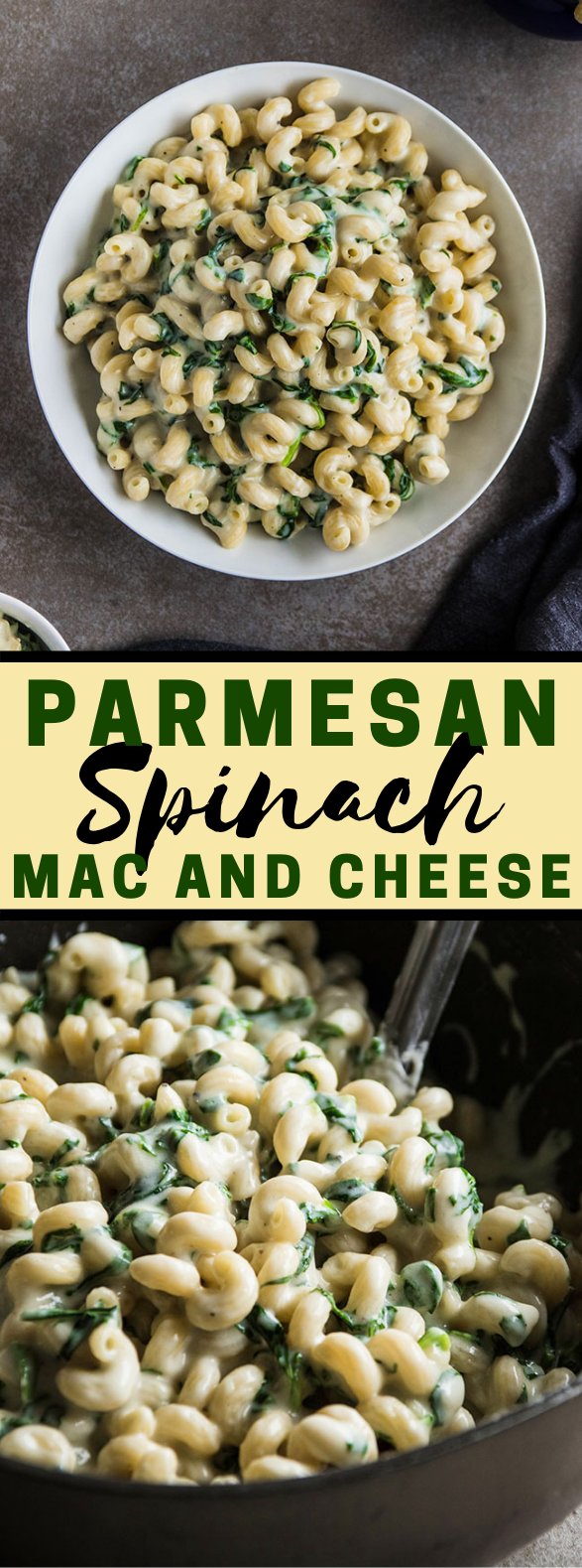 PARMESAN SPINACH MAC AND CHEESE #vegetarian #weeknight