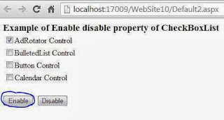 Programmatically change CheckBoxList enable disable property in ASP.NET 