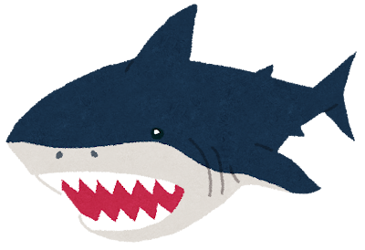 メガロドンのイラスト（古代生物）