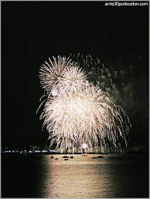 Fuegos Artificiales desde Fan Pier Park de Boston