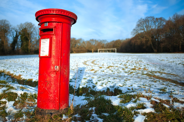 postbox in the snow