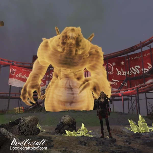 Ultracite Titan: New Monster triggered with a Nuke explosion at Abandoned Mine Shaft 2. Spawns in Nuka World on Tour.