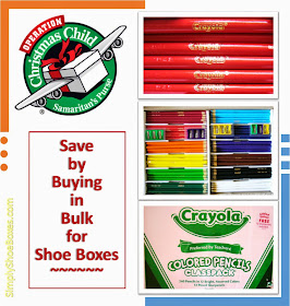 Save money by buying in bulk for Operation Christmas Child shoe box gifts