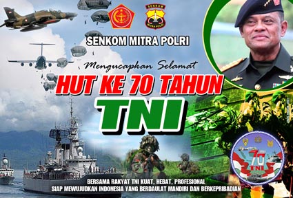 LOGO TEMA HUT TNI KE 70 - Senkom Mitra Polri Sidoarjo 