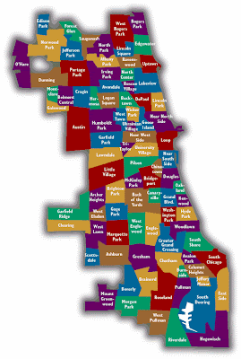 Chicago Neighbourhood map in full detail