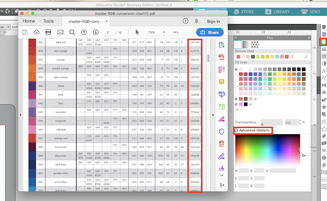 Hex IDs, Pantone Codes, studio v4.3, Oracal color chart, Siser color code